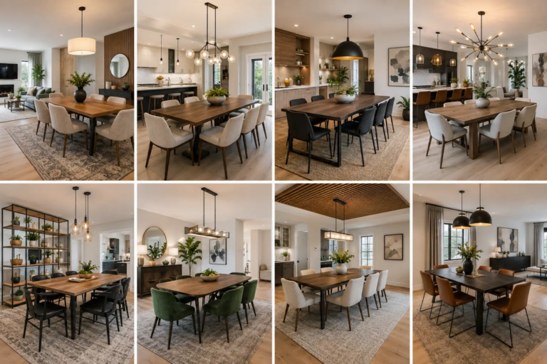 8 Modern Dining Room Ideas for Open-Concept Homes That Don’t Rely on Walls