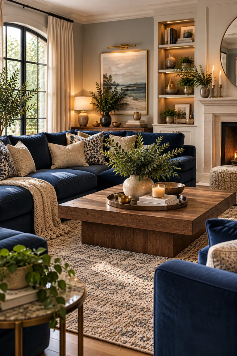 6 Navy Sofa Living Room Ideas That Don’t Feel Heavy